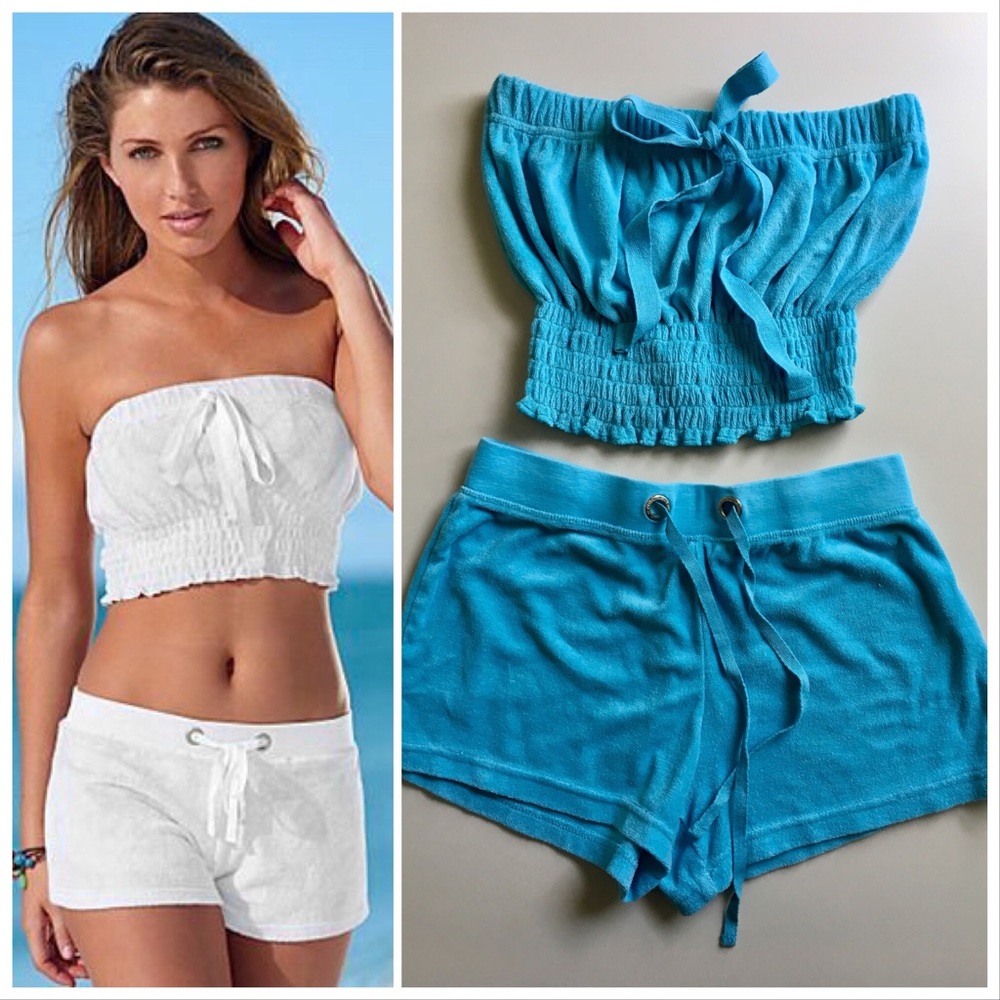 Terry Cloth Crop Top and Shorts Set